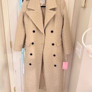 Avec Les Filles Oatmeal Teddy Trench Coat Jacket
